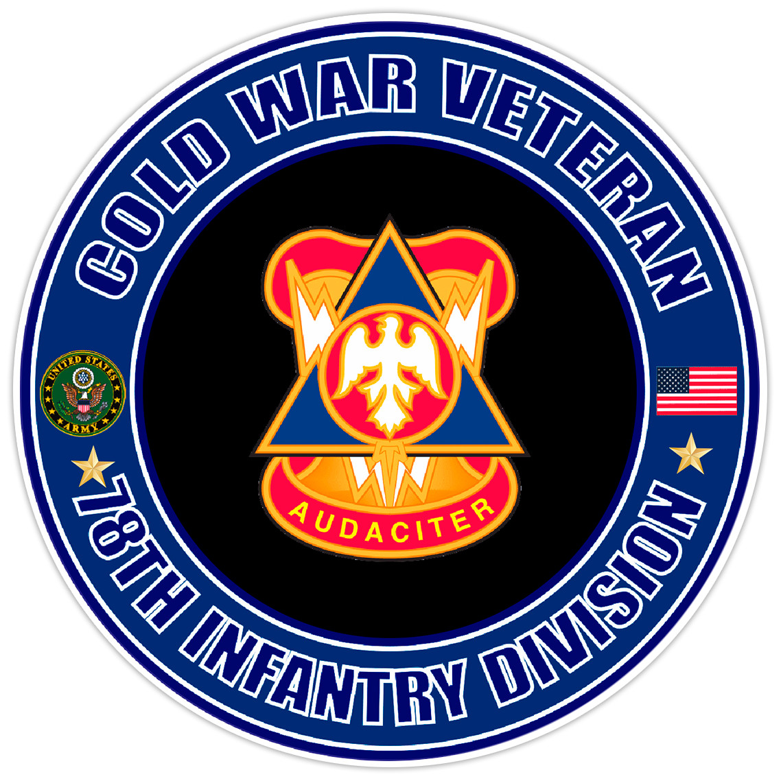Cold War Veteran 78th Infantry Division Bumper Sticker Military Vinyl Decal 5"