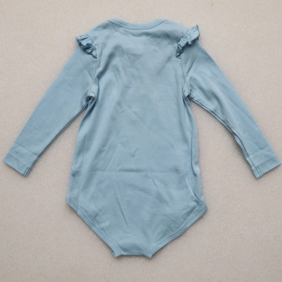 LEMON LOVES LAYETTE NIÑA TALLA 18-24 MOS CONJUNTO TRAJE AZUL PANTALONES CON VOLANTES BLANCOS Foto 3 de 4