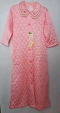 Collins  Aikman Pink Quilted Tricot Satinette Robe Size 14 NEW Vintage