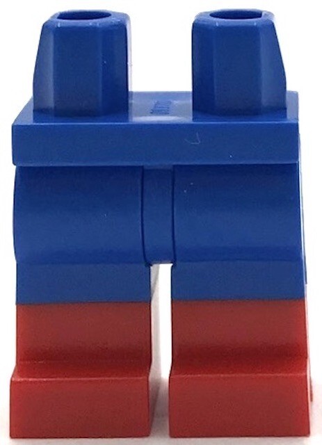 Lego New Blue Minifig Pants Legs w/ Molded Red Lower Legs Boots Part