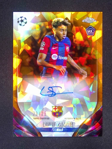 2023-24 Topps Chrome Sapphire UEFA Lamine Yamal RC Rookie Auto Orange /25