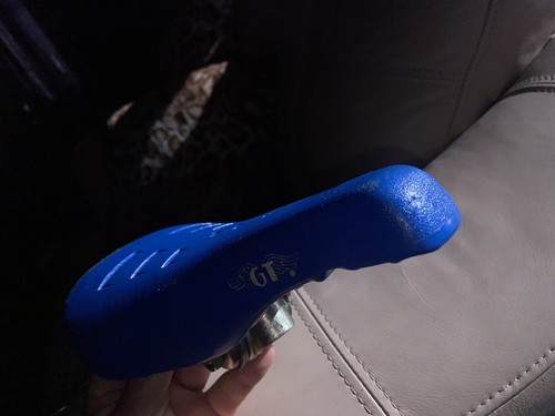 GT SEAT w Gold guts White WING LOGO Bmx VISCOUNT 2188 BLUE EARLY chrome rails - Picture 11 of 14