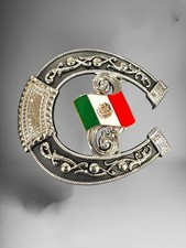 Mexican Flag Western Cowboy Belt Buckle Hebilla Vaquera Rodeo Bandera De Mexico