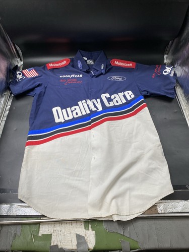 NASCAR RACE USED PIT CREW SHIRT DALE JARRETT CREW FORD VINTAGE L Goodyear