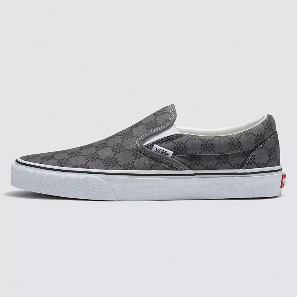 Vans grey slip on shoes deals