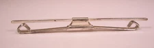 2-1/2" wide, Uber Thin, Silver Tone, Decorated Front Vintage Collar Bar L156