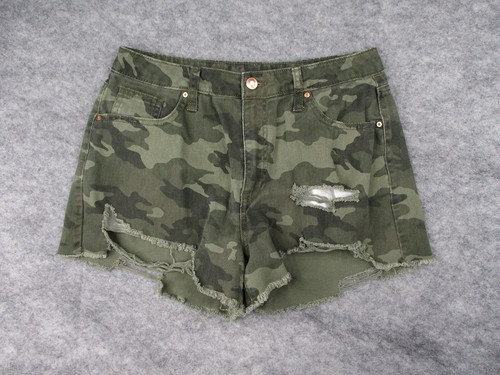 NOBO Camo Denim Shorts Womens 11 High 