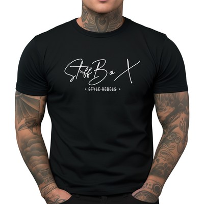 T-shirt Homme Stuff Box Bandit 1.0 Noir - Taille Athlétique, Manches Courtes, Col Rond, Neuf Avec étiquettes