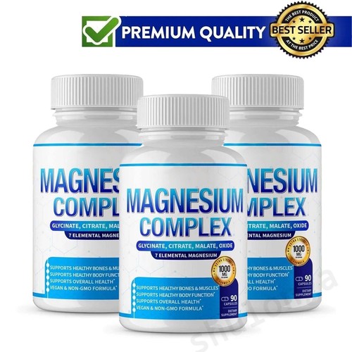 3x Magnesium Komplex 7 Elementare Magnesium Nahrungsergänzung 1000mg gentechnikfrei 90 Kapseln - Bild 15 von 19
