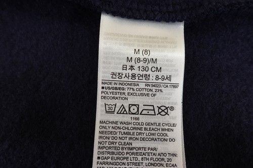Gap Kids Boys Size Medium (8) Navy Blue Fleece Gap Logo Pullover Hoodie NWT - Picture 6 of 7