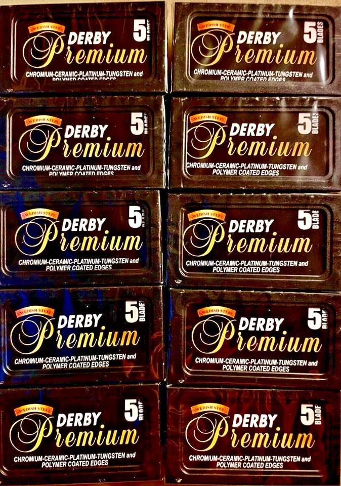 Hojas de afeitar Derby Premium de doble filo - 50 unidades (paquetes dispensadores de 10 x 5) Foto 2 de 3