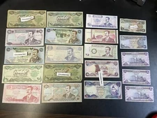 SADDAM HUSSEIN IRAQ/IRAQI DINAR PAPER MONEY BANKNOTE LOT (20 Nots).