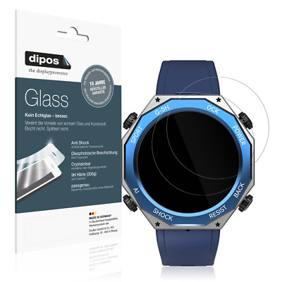 2x Schutzfolie für Rogbid Tank M1 Smartwatch - Anti-Shock 9H Folie dipos Glass