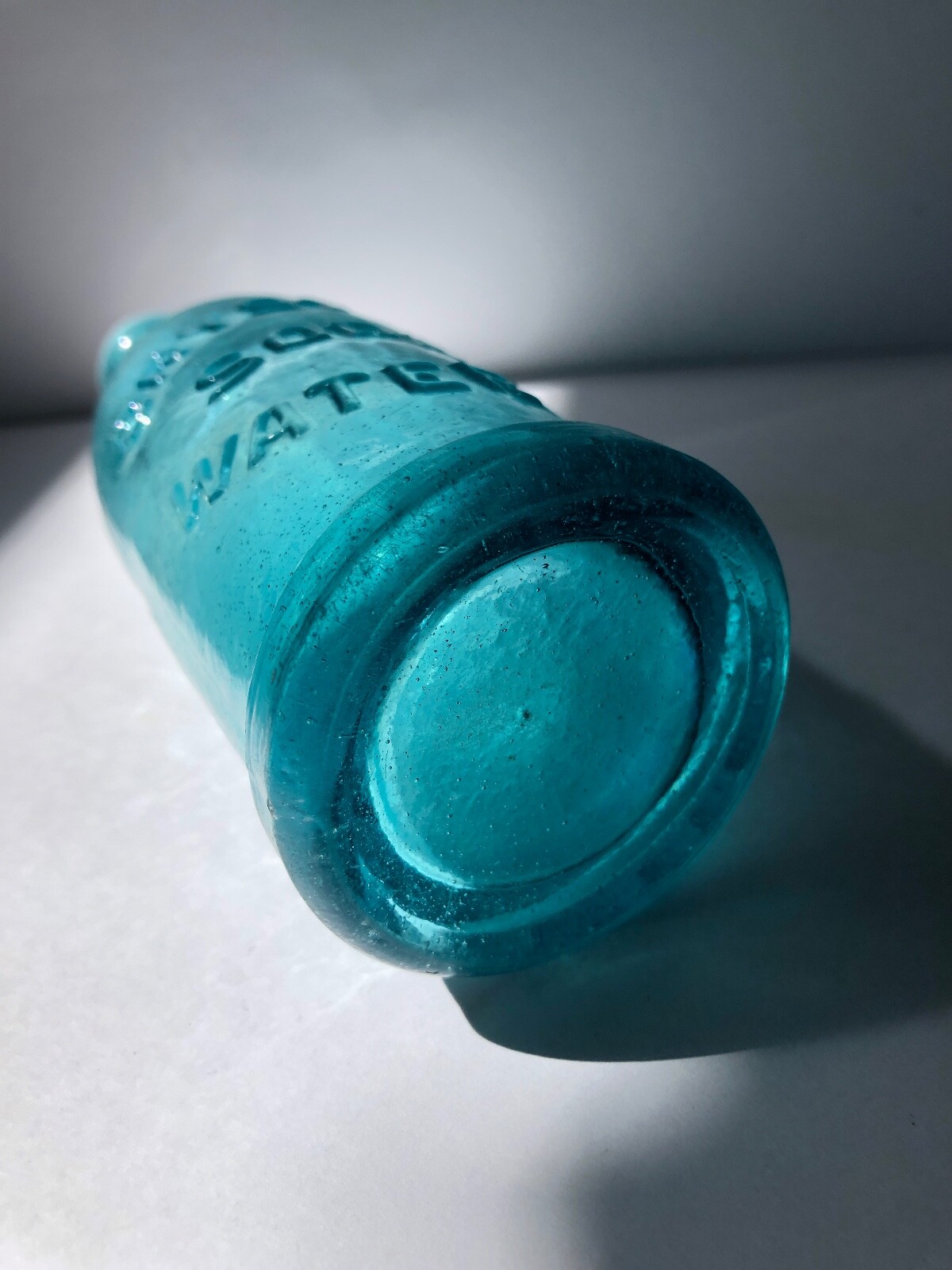 Icey Aqua Blue Crystal Soda Water Co Western Blob Top Bottle Whittle