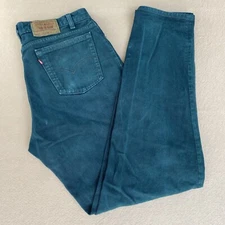 Vintage Levis 550 Jeans Mens 36x35 Relaxed Fit Tapered Forest Green 90s
