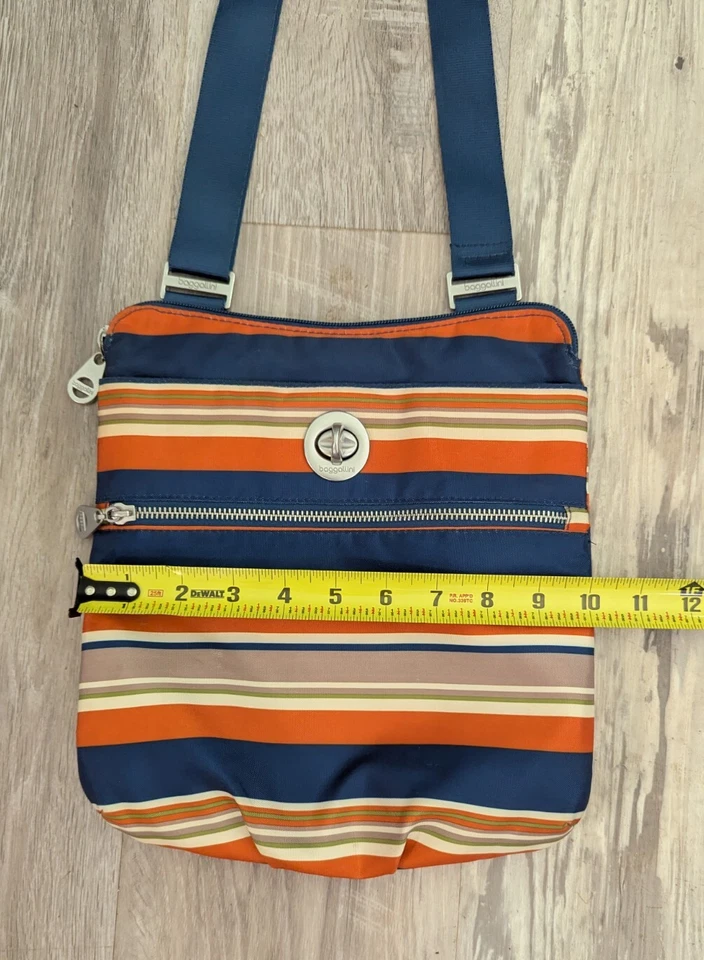Bolso Bandolera Baggallini Azul Naranja Verde Correa Ajustable Foto 4 de 4