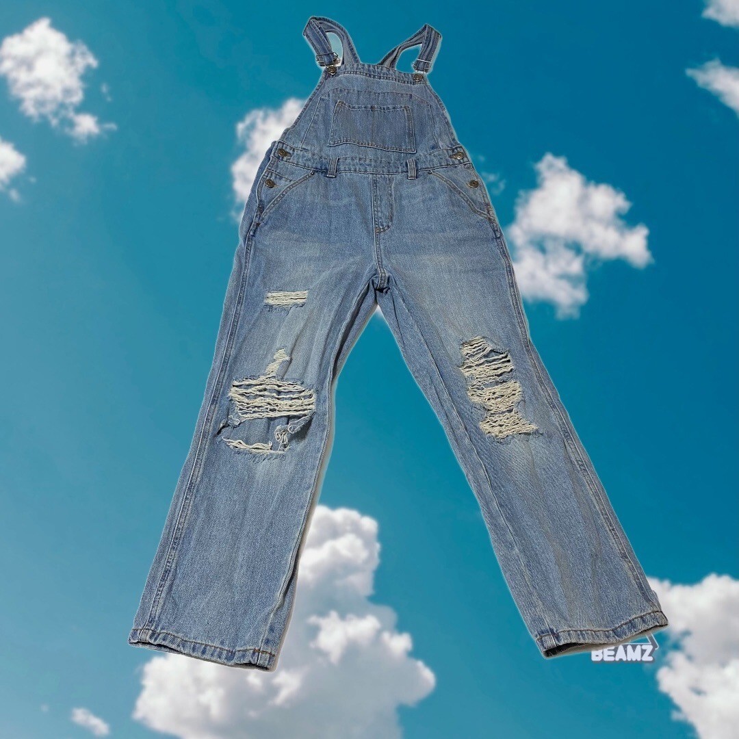 Wild Fable Distressed Denim Overalls xs