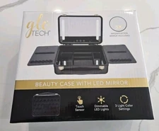 Glo Tech Beauty Case With LED Mirror -Black - BRAND NEW IN BOX NIB