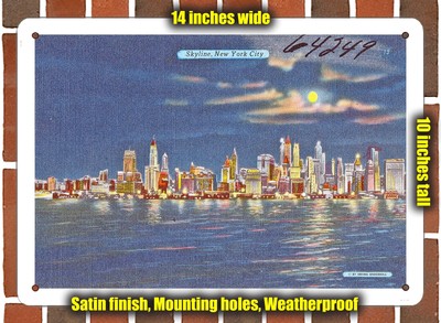 METAL SIGN - New York Postcard - Skyline, New York City