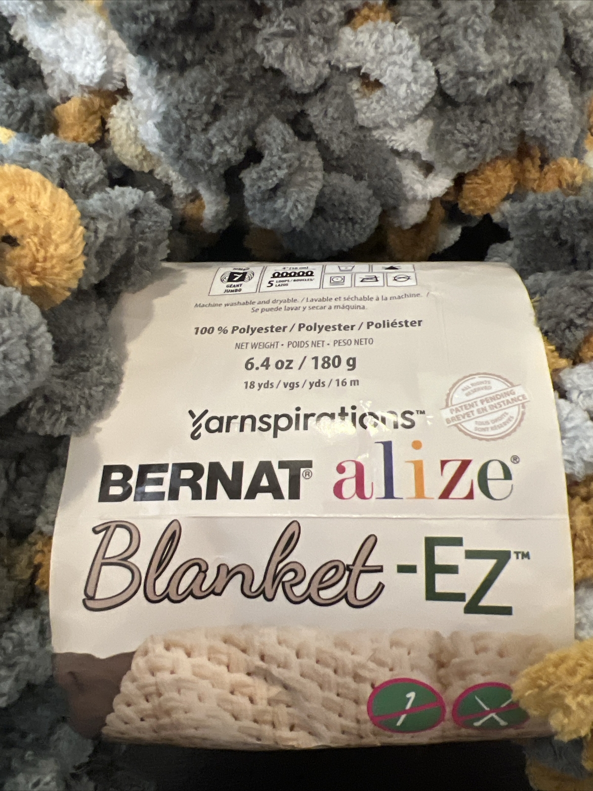 Bernat Alize Blanket EZ Yarn Harvest Grays 100 Polyester 18 Yards 7