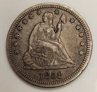 1858-P Seated Liberty Quarter .25 in XF Condition