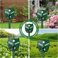 6 LED Solar Ultrasonic Animal Repeller – Outdoor Rodent & Pest Deterrent Device