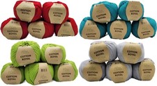 500 Gramm Cotton Royal Strickwolle einfarbig, Strickgarn uni  100% Baumwolle