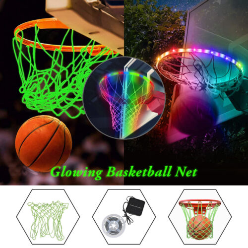 Luminous Outdoor Basketball Hoop Net/Solar Strip Light Glow in The Dark Training