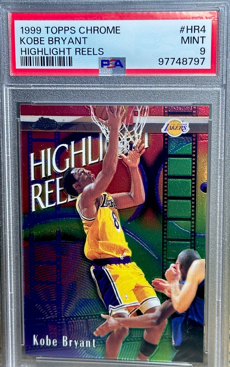 KOBE BRYANT PSA GRADED RARE RAINBOW HOLO FOIL TOPPS CHROME INSERT CARD HOF MVP view 7