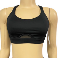 Victorias Secret Lined Crossback Wireless Sports Bra Black New