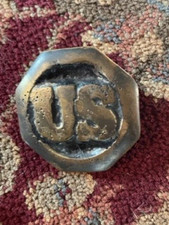 U.S. Civil War Buckle Handmade Metal Brass 2 1/2" X 2 1/2"