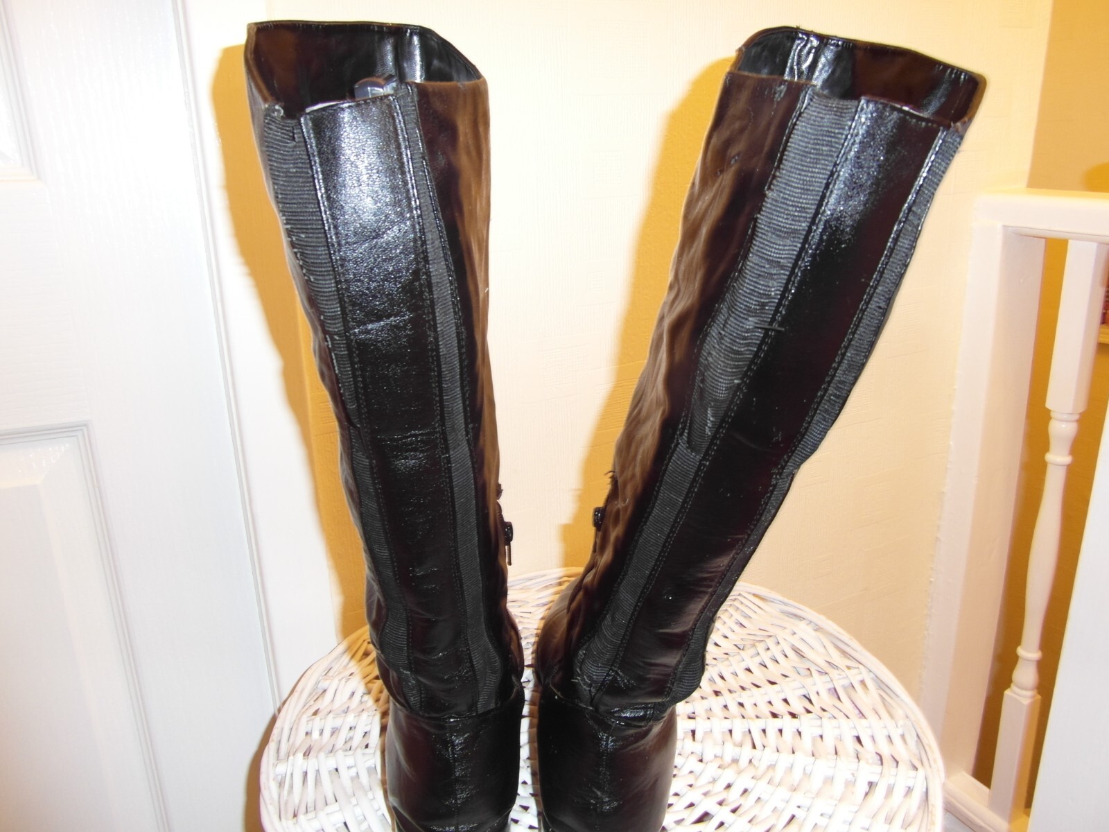 Women's black boots "WIDE FIT" size 8/42 loads of wear left in these eBay