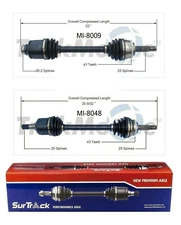 Pair of Front CV Axle Shafts SurTrack Set For Mitsubishi Eclipse Eagle Talon AWD