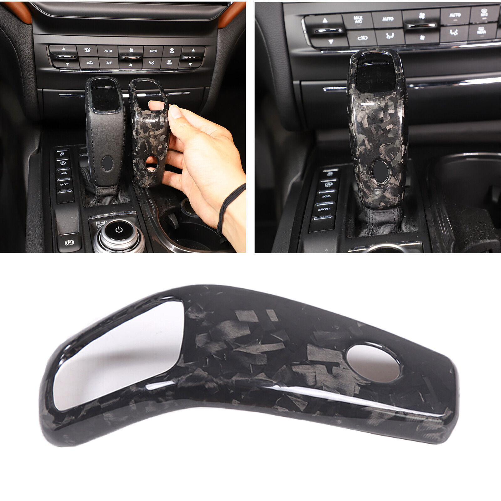 Forged Carbon Fiber Shift Knob Trim Cover for Maserati Ghibli Levante 2019+