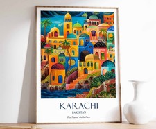 5_Karachi Print, Karachi Travel Poster, Pakistani Wall Art, Pakistan Travel Prin