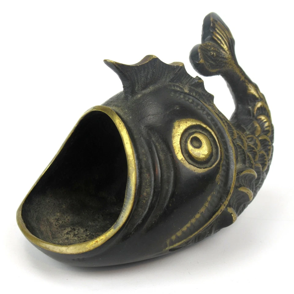 Walter Bosse Bronze/Messing Aschenbecher FISCH 50er Jahre Design Vintage Gemarkt - Bild 2 von 4