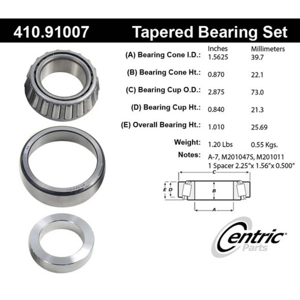 410.91007E Cojinete de rueda central exterior trasero para camioneta Chevy Ram Foto 2 de 2