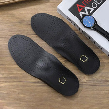 1Pair Leather Orthopedic Insole Arch Support Plantar Fasciitis Insoles Men Women