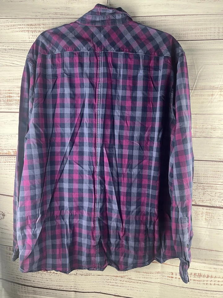 Threads & Heirs Button Up Shirt Mens XXL Purple Long Sleeve Casual Cotton Blend - Image 2 of 4