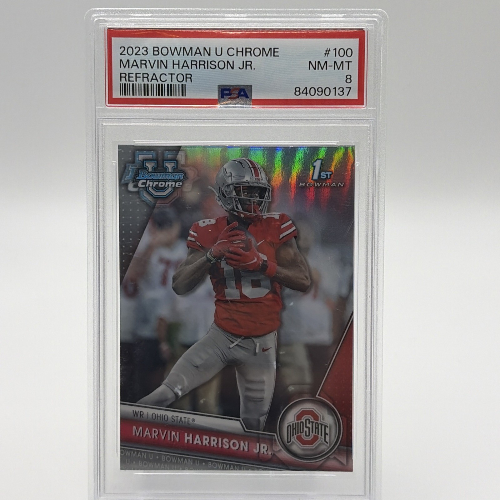 2023 Bowman U Chrome Refractor #100 Marvin Harrison Jr PSA 10 Gem Mint Rookie
