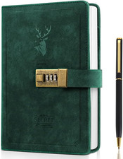 Journal with Lock A5 PU Leather Diary with Lock 240 Pages, Retro Journal with Lo