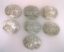 Lot of 7 Pewter Belt Buckles Emergency Medical Technician EMT Scene UNFINISHED