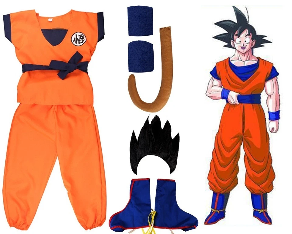 Niños Dragon Ball Z Goku Disfraz Juegos con disfraces Niños Niño Dragonball Gohan Conjunto Anime Foto 4 de 4