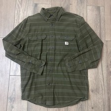 Carhartt Loose Fit Midweight Chambray Long-Sleeve Plaid Shirt Men's Small