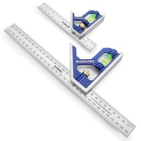 Workpro Kombinationswinkel 150Mm & 300Mm, Anschlagwinkel Universalwinkel Mit