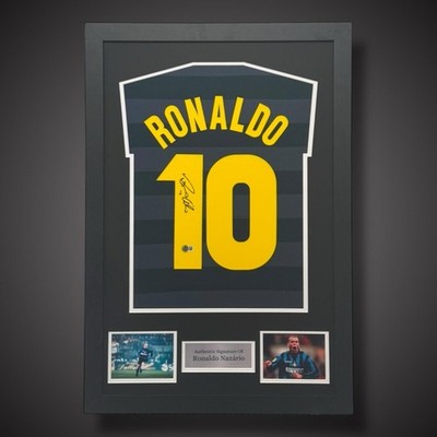 Ronaldo Nazario Signed Framed Inter Milan Football Shirt With COA