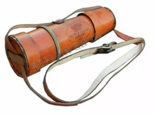 Antico telescopio in pelle ottone pirata vintage cannocchiale da puntamento s...