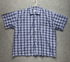 POLO RALPH LAUREN Men's L/XL Blue Plaid pajama Sleep Top Button Short Sleeve