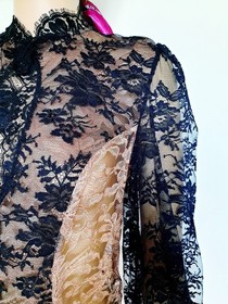 RARE!&pound;1,295 AGENT PROVOCATEUR SOIREE CELESTINE BLACK/PEACH SHIRT UK12/US6-8/IT44
