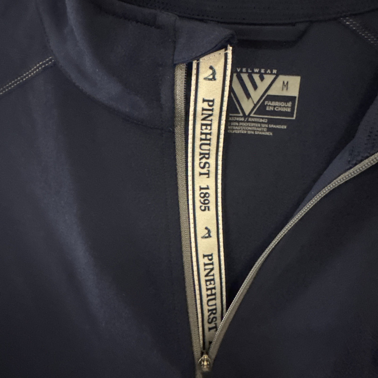 Pinehurst Navy Blue Quarter Zip Pullover Medium L… - image 4